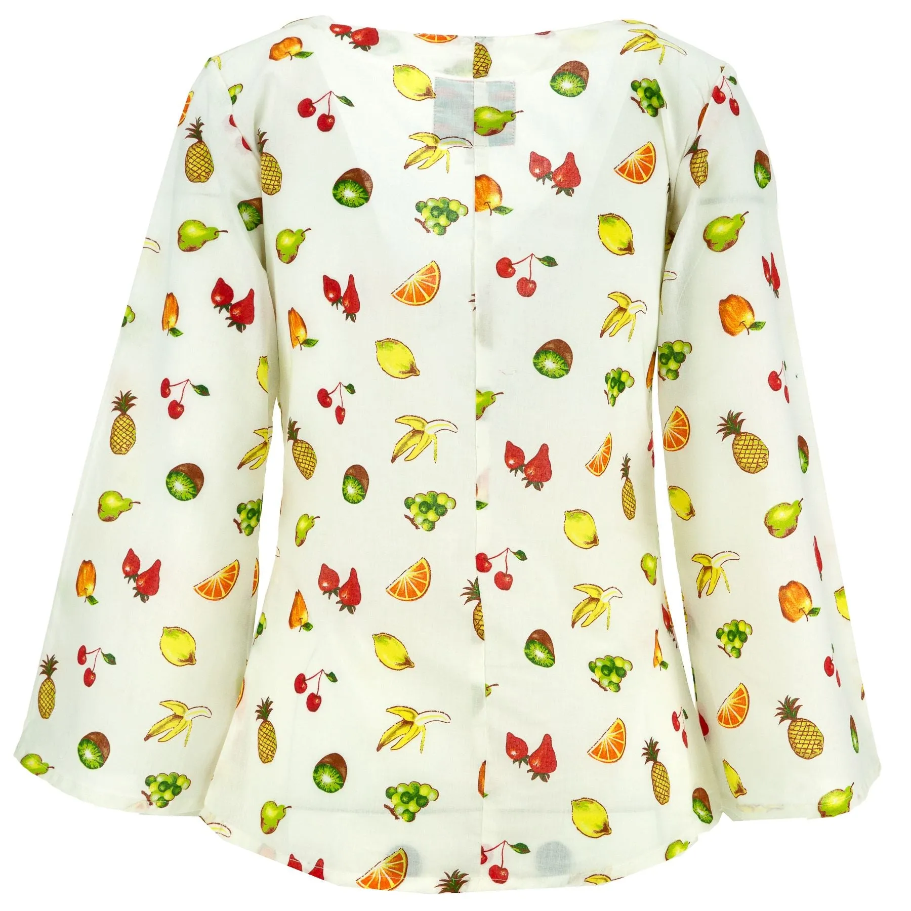 Wrap Top with Flared Sleeve - Fruit Picnic